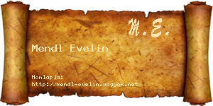 Mendl Evelin névjegykártya